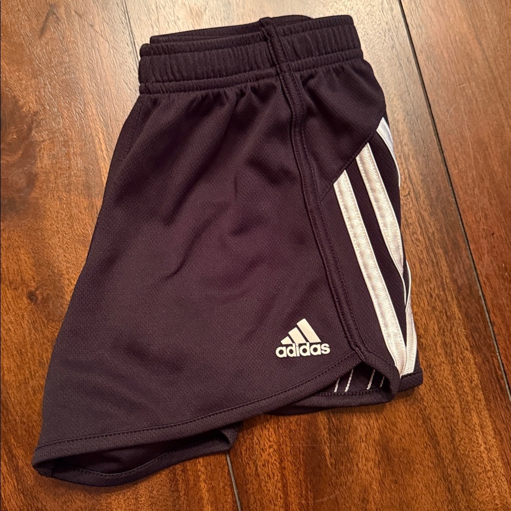 Adidas Kids Black Shorts with White Stripes‎ M(10/12) - Picture 5 of 5